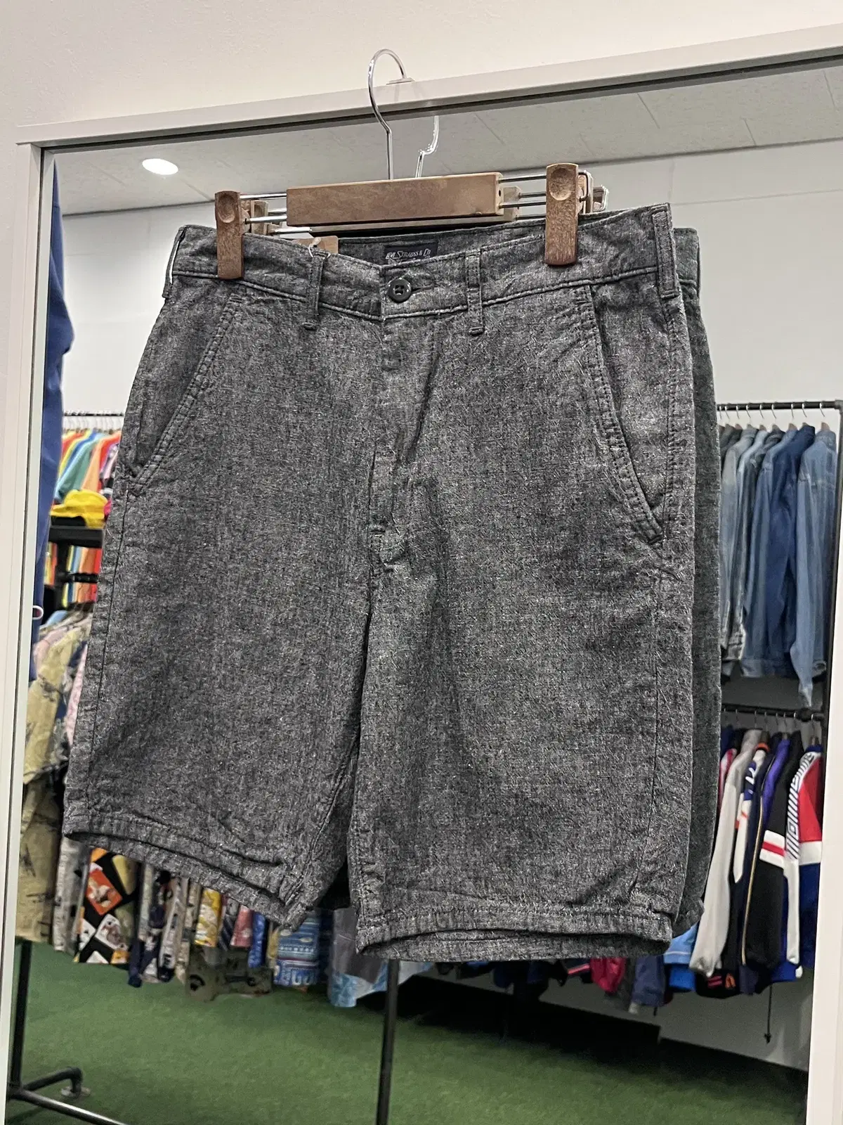 Levis 리바이스 샴브레이 린넨 하프 팬츠 (30inch)